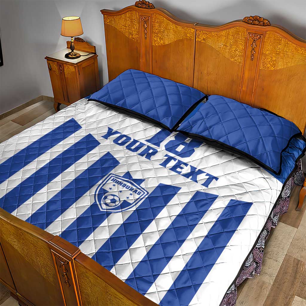 Custom Honduras Football Quilt Bed Set Los Catrachos Sporty Style - Wonder Print Shop