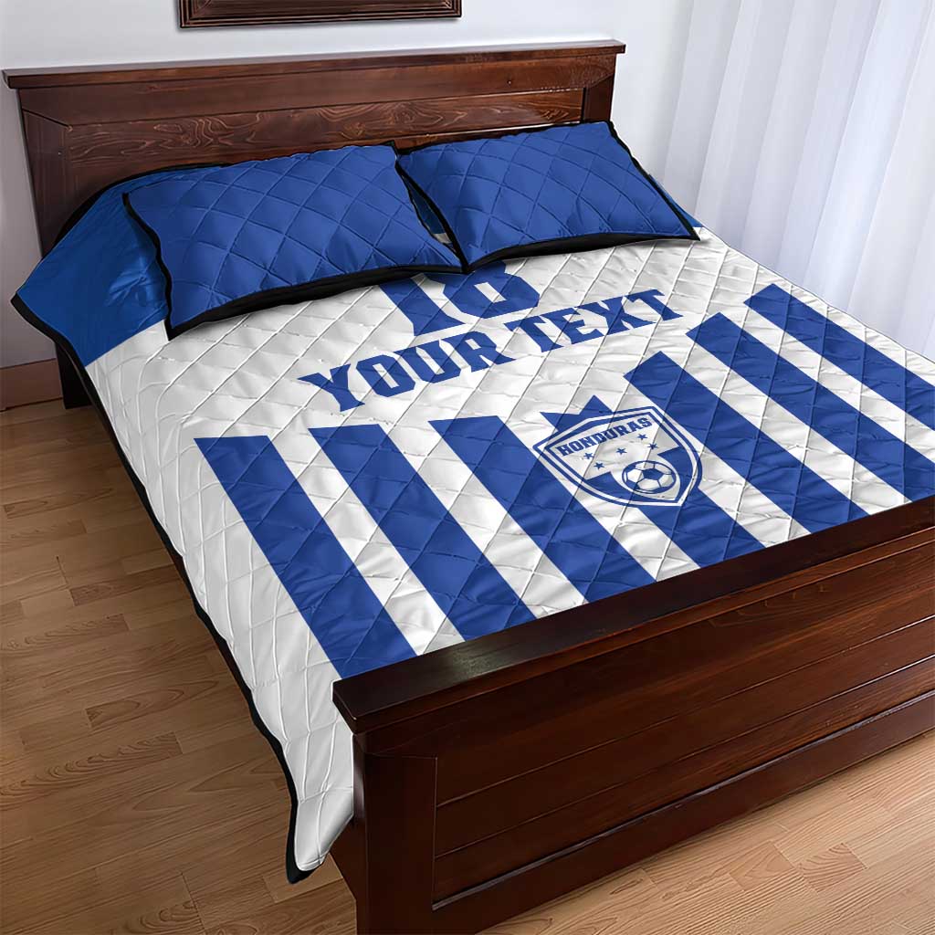 Custom Honduras Football Quilt Bed Set Los Catrachos Sporty Style - Wonder Print Shop