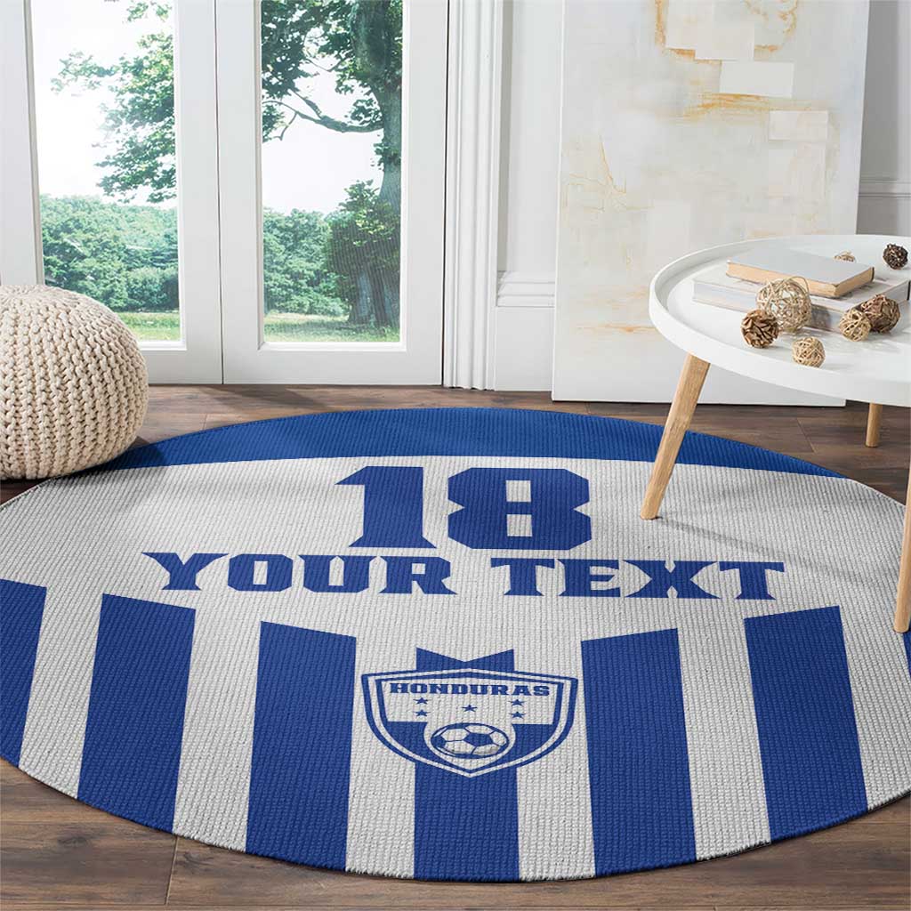 Custom Honduras Football Round Carpet Los Catrachos Sporty Style - Wonder Print Shop