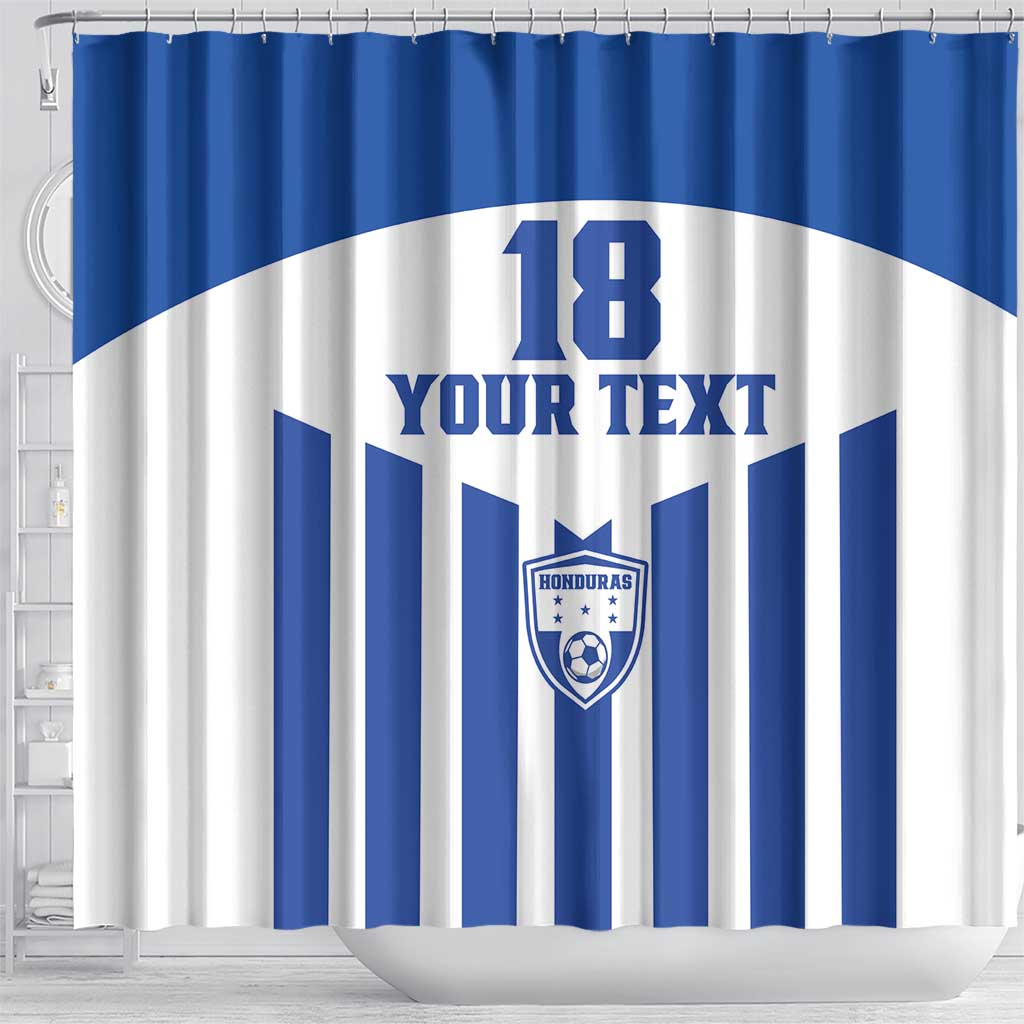 Custom Honduras Football Shower Curtain Los Catrachos Sporty Style - Wonder Print Shop