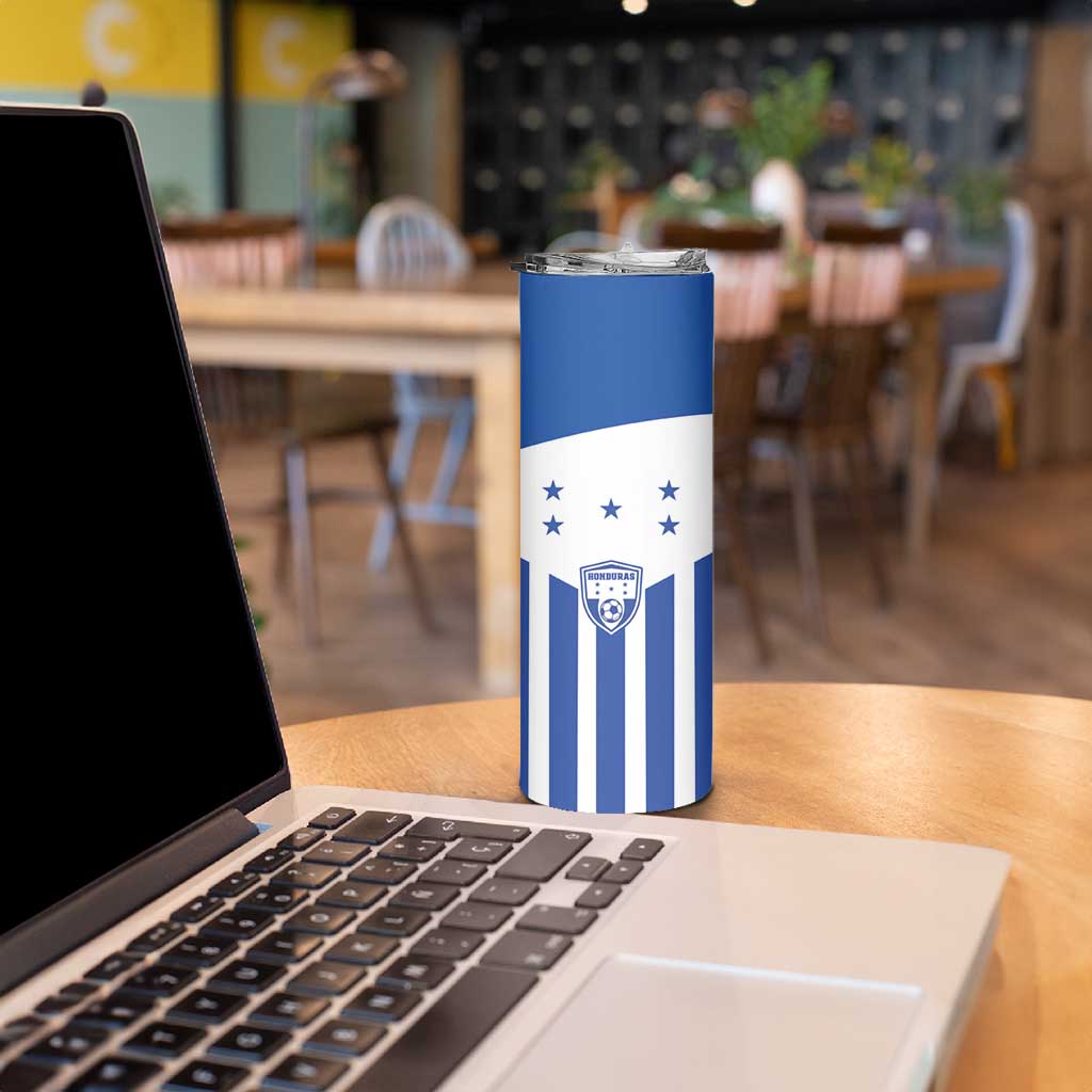 Custom Honduras Football Skinny Tumbler Los Catrachos Sporty Style - Wonder Print Shop