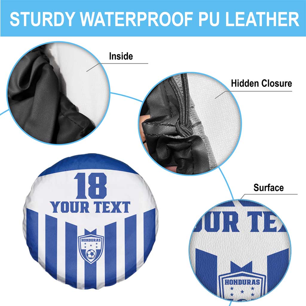 Custom Honduras Football Spare Tire Cover Los Catrachos Sporty Style - Wonder Print Shop