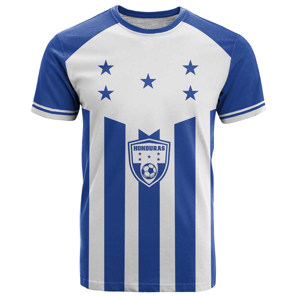 Custom Honduras Football T Shirt Los Catrachos Sporty Style - Wonder Print Shop