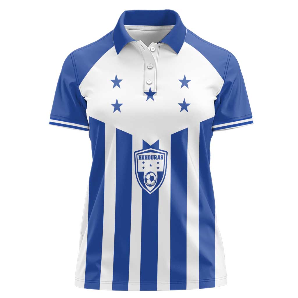 Custom Honduras Football Women Polo Shirt Los Catrachos Sporty Style - Wonder Print Shop