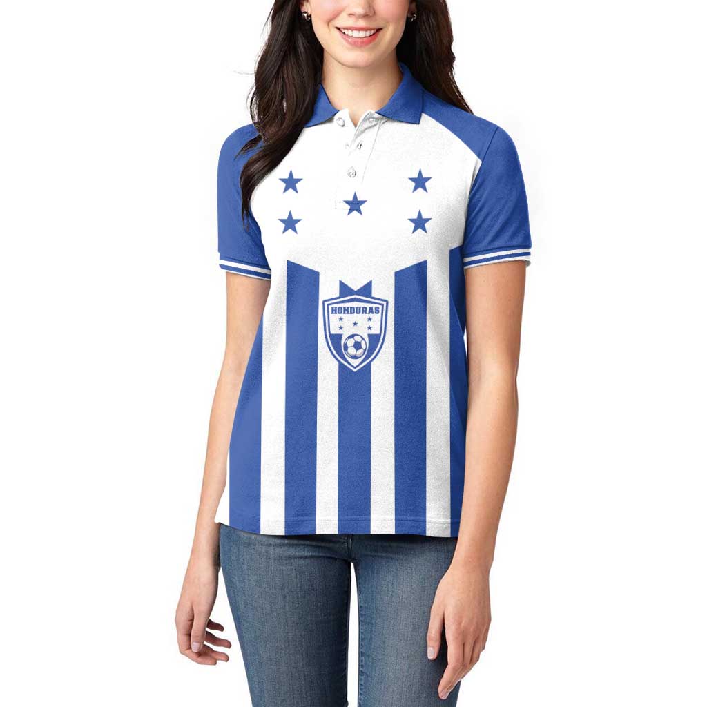 Custom Honduras Football Women Polo Shirt Los Catrachos Sporty Style - Wonder Print Shop