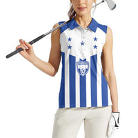 Custom Honduras Football Women Sleeveless Polo Shirt Los Catrachos Sporty Style - Wonder Print Shop
