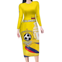 Custom Colombia Football Family Matching Long Sleeve Bodycon Dress and Hawaiian Shirt Go Champions Unique Style - Wonder Print Shop