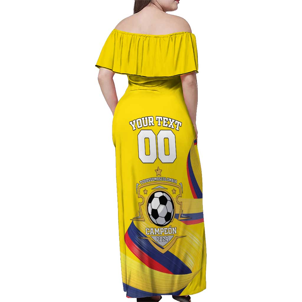 Custom Colombia Football Family Matching Off Shoulder Maxi Dress and Hawaiian Shirt Go Champions Unique Style - Wonder Print Shop
