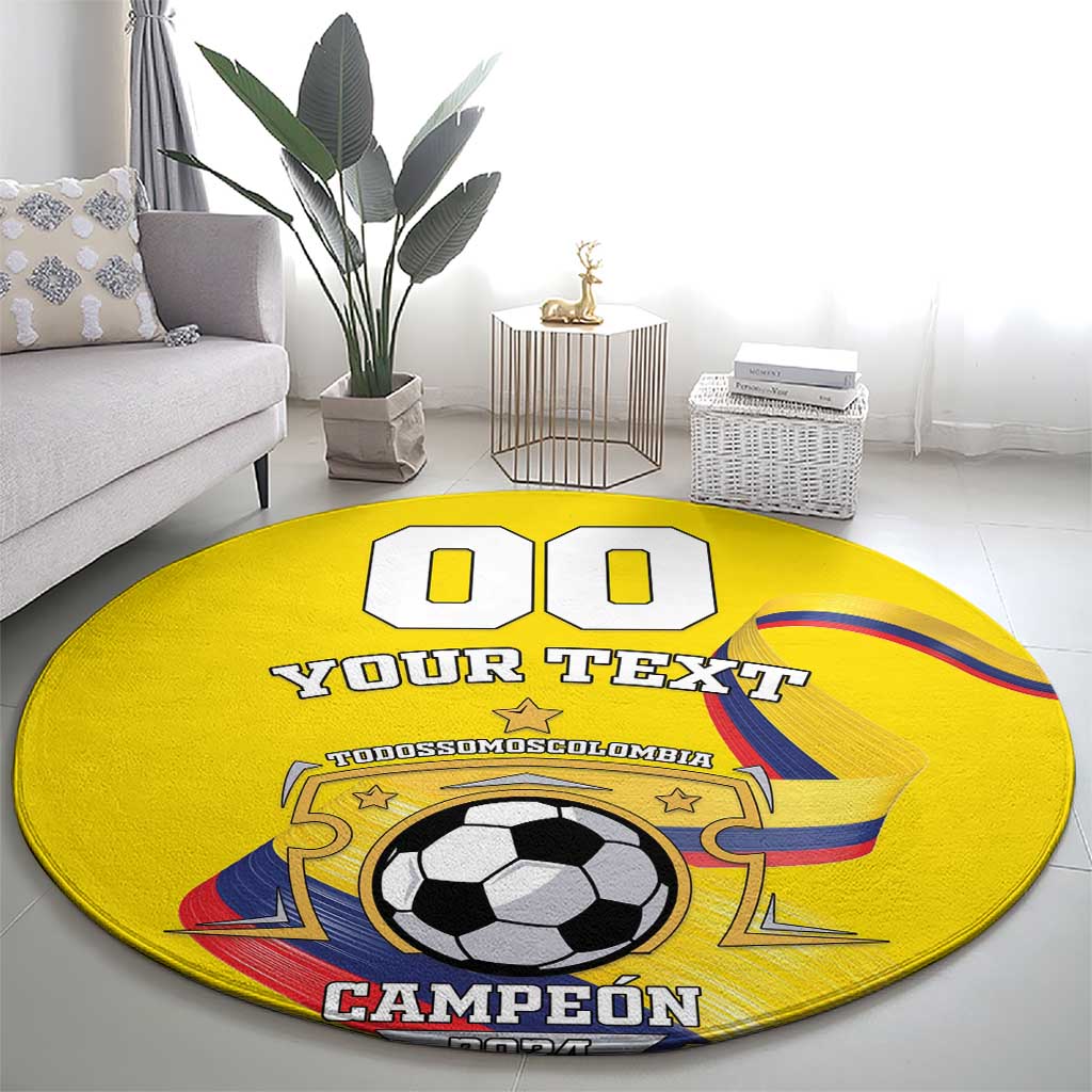 Custom Colombia Football Round Carpet Go Champions Unique Style