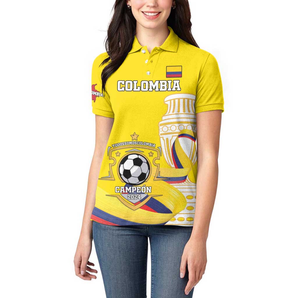 Custom Colombia Football Women Polo Shirt Go Champions Unique Style - Wonder Print Shop