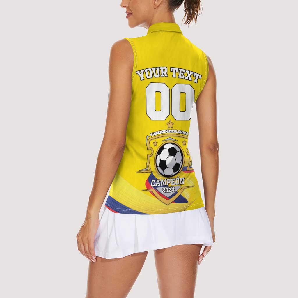 Custom Colombia Football Women Sleeveless Polo Shirt Go Champions Unique Style - Wonder Print Shop