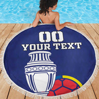 Custom Colombia Football Beach Blanket 2024 Copa America - Wonder Print Shop