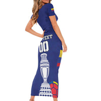 Custom Colombia Football Family Matching Short Sleeve Bodycon Dress and Hawaiian Shirt 2024 Copa America - Wonder Print Shop