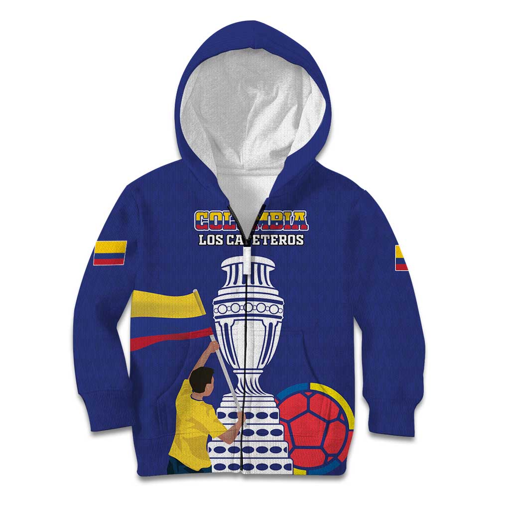 Custom Colombia Football Kid Hoodie 2024 Copa America - Wonder Print Shop