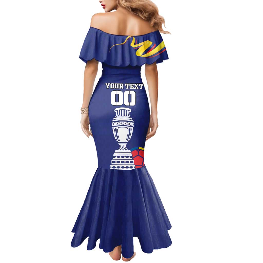Custom Colombia Football Mermaid Dress 2024 Copa America - Wonder Print Shop