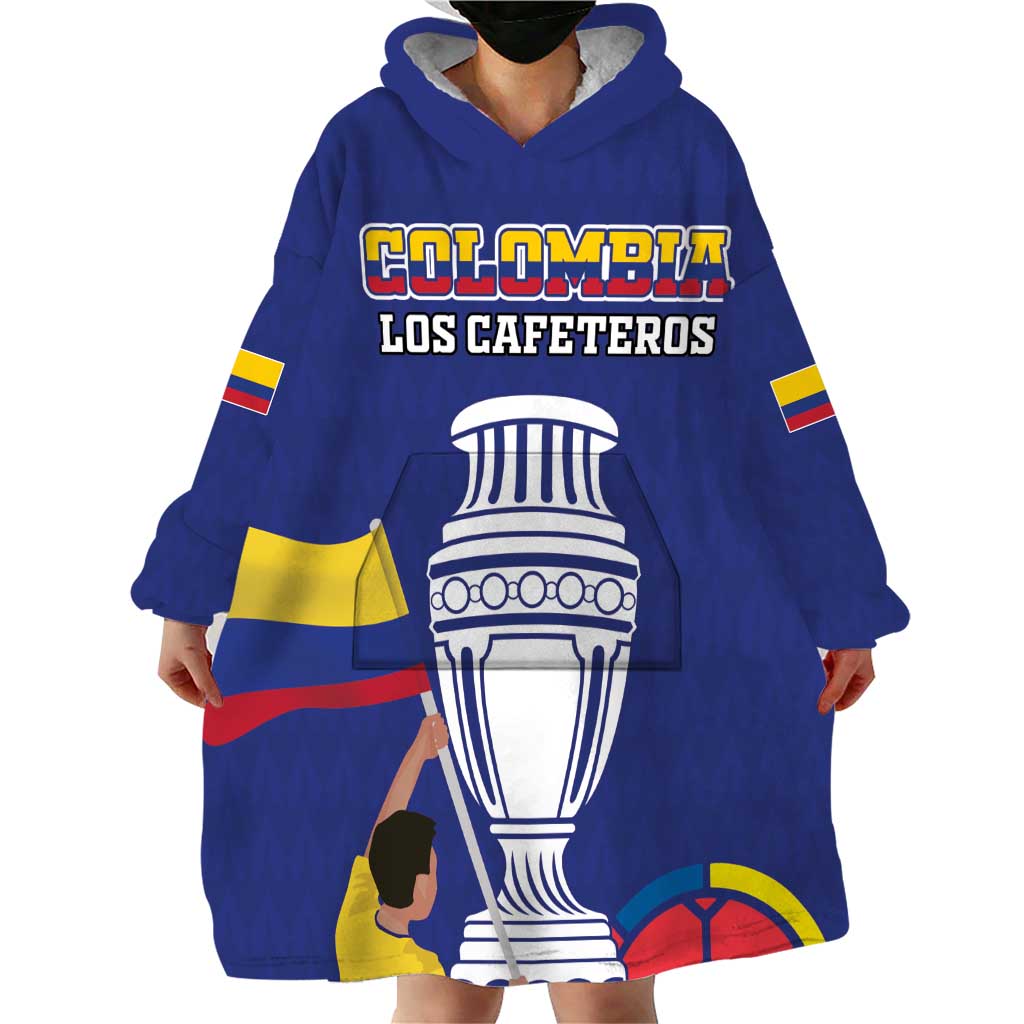 Custom Colombia Football Wearable Blanket Hoodie 2024 Copa America - Wonder Print Shop