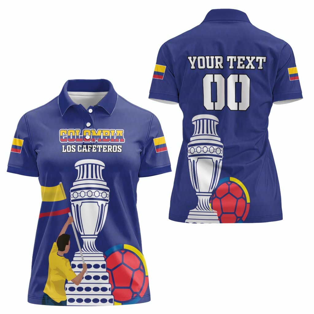 Custom Colombia Football Women Polo Shirt 2024 Copa America - Wonder Print Shop