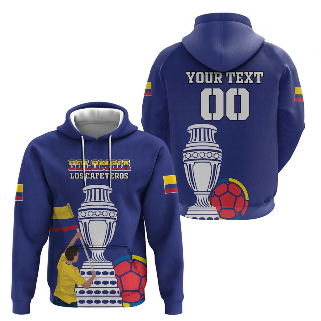 Custom Colombia Football Zip Hoodie 2024 Copa America - Wonder Print Shop