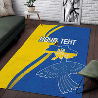 Personalized Ukraine Independence Day Area Rug Peace Dove Sunflower - Wonder Print Shop