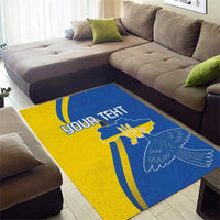 Personalized Ukraine Independence Day Area Rug Peace Dove Sunflower - Wonder Print Shop