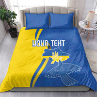 Personalized Ukraine Independence Day Bedding Set Peace Dove Sunflower - Wonder Print Shop