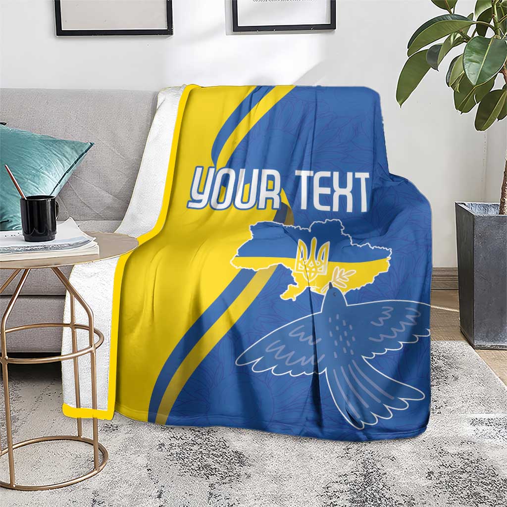 Personalized Ukraine Independence Day Blanket Peace Dove Sunflower