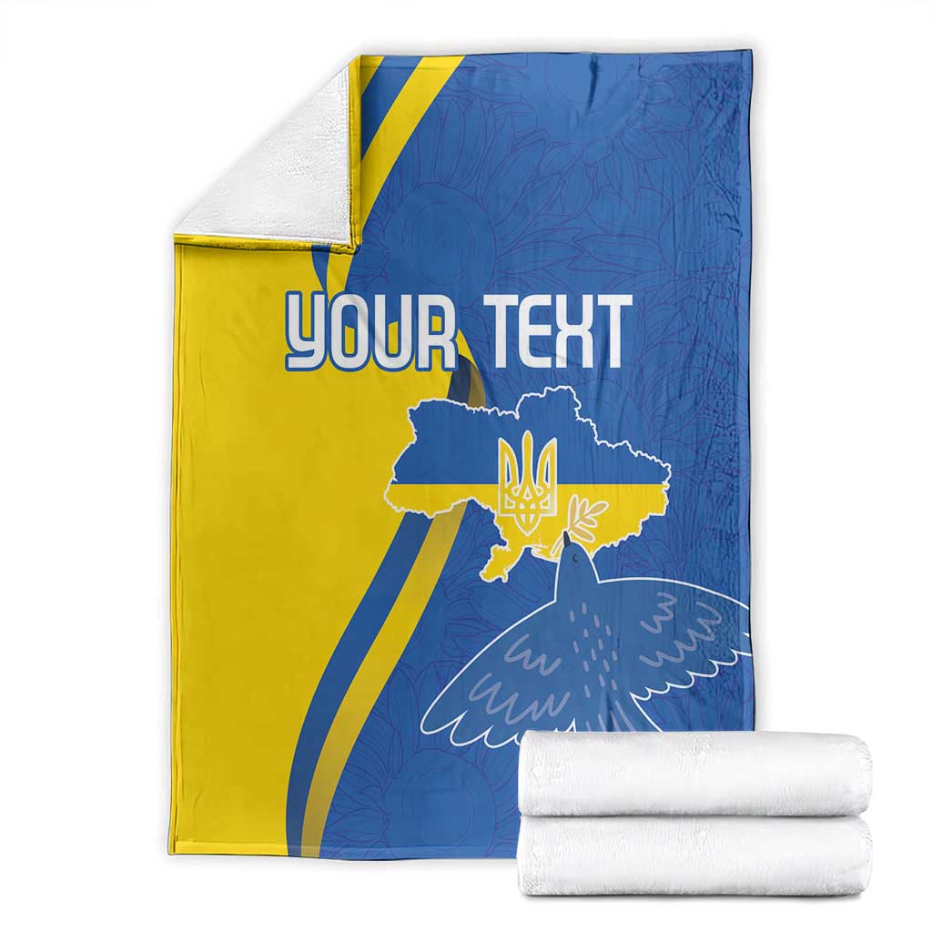 Personalized Ukraine Independence Day Blanket Peace Dove Sunflower