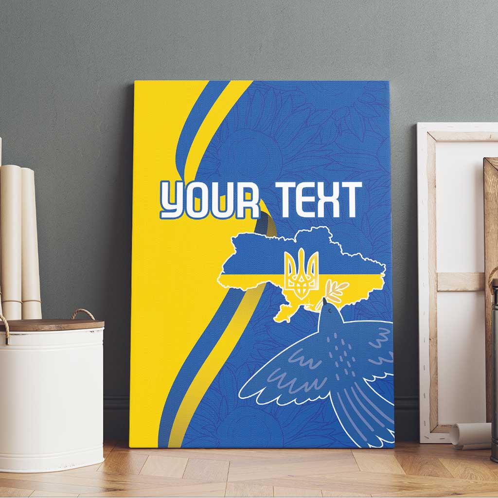 Personalized Ukraine Independence Day Canvas Wall Art Peace Dove Sunflower - Wonder Print Shop