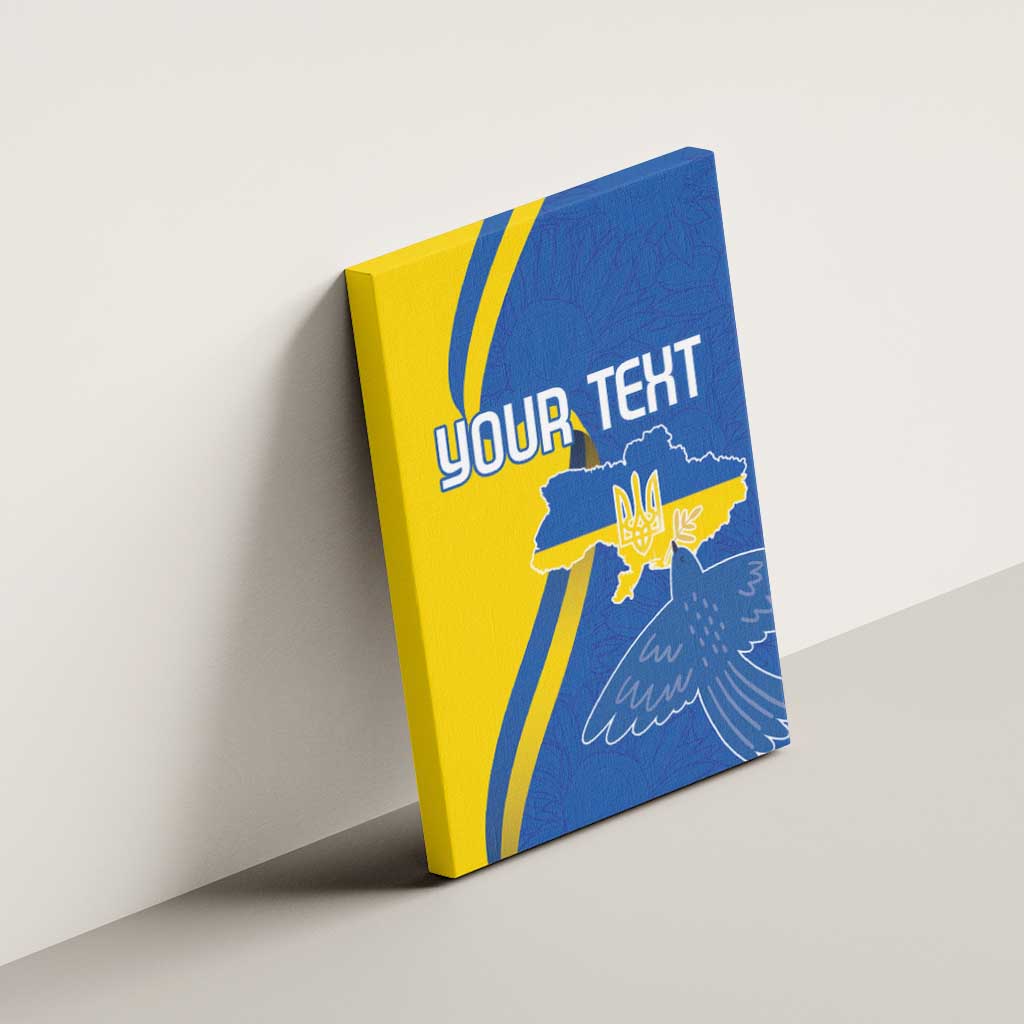 Personalized Ukraine Independence Day Canvas Wall Art Peace Dove Sunflower - Wonder Print Shop