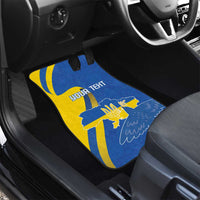Personalized Ukraine Independence Day Car Mats Peace Dove Sunflower - Wonder Print Shop