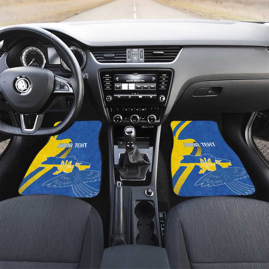 Personalized Ukraine Independence Day Car Mats Peace Dove Sunflower - Wonder Print Shop