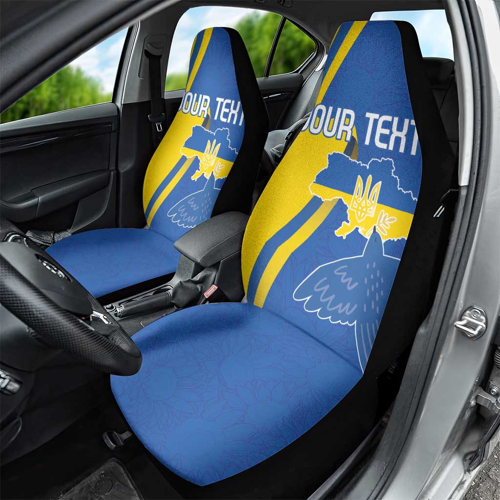 Personalized Ukraine Independence Day Car Seat Cover Peace Dove Sunflower - Wonder Print Shop