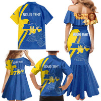 Personalized Ukraine Independence Day Family Matching Mermaid Dress and Hawaiian Shirt Peace Dove Sunflower - Wonder Print Shop