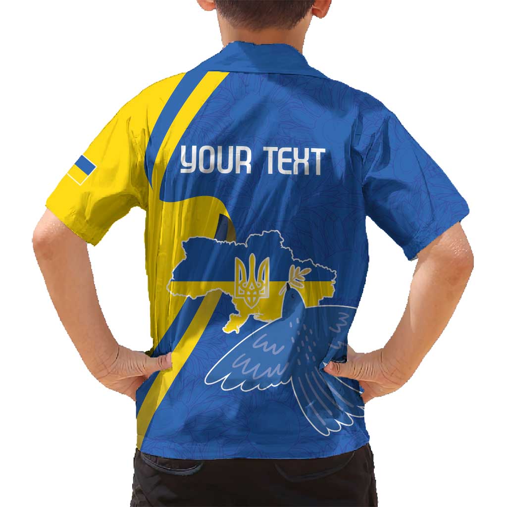 Personalized Ukraine Independence Day Family Matching Off Shoulder Maxi Dress and Hawaiian Shirt Peace Dove Sunflower - Wonder Print Shop