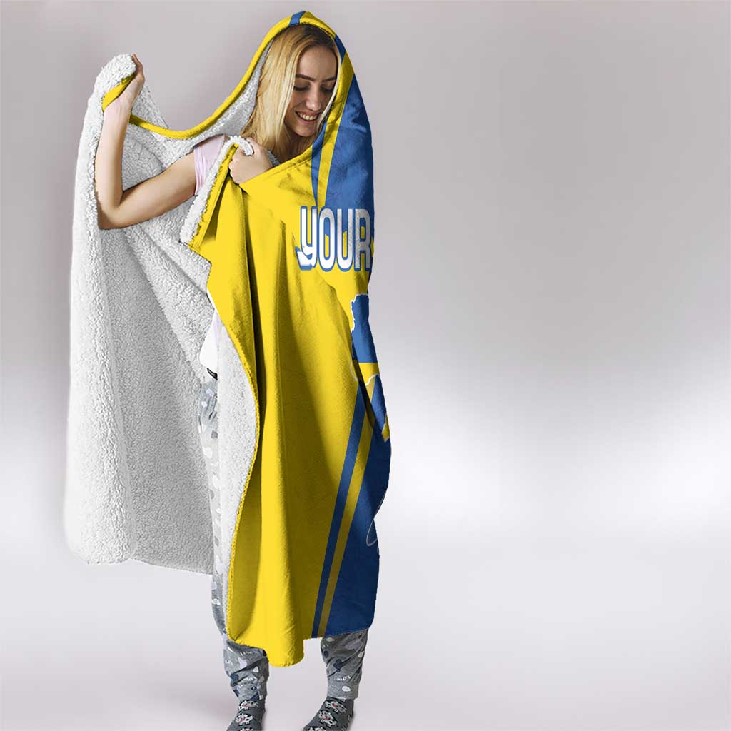 Personalized Ukraine Independence Day Hooded Blanket Peace Dove Sunflower