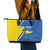 Personalized Ukraine Independence Day Leather Tote Bag Peace Dove Sunflower - Wonder Print Shop