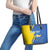 Personalized Ukraine Independence Day Leather Tote Bag Peace Dove Sunflower - Wonder Print Shop