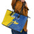 Personalized Ukraine Independence Day Leather Tote Bag Peace Dove Sunflower - Wonder Print Shop
