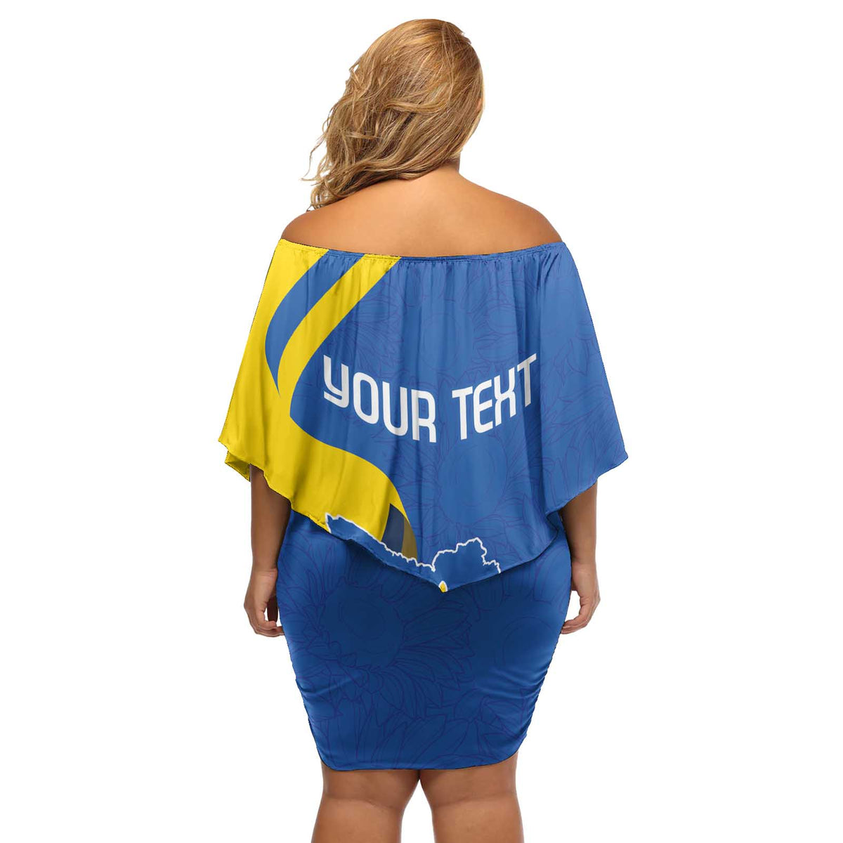 Personalized Ukraine Independence Day Off Shoulder Short Dress Peace Dove Sunflower - Wonder Print Shop