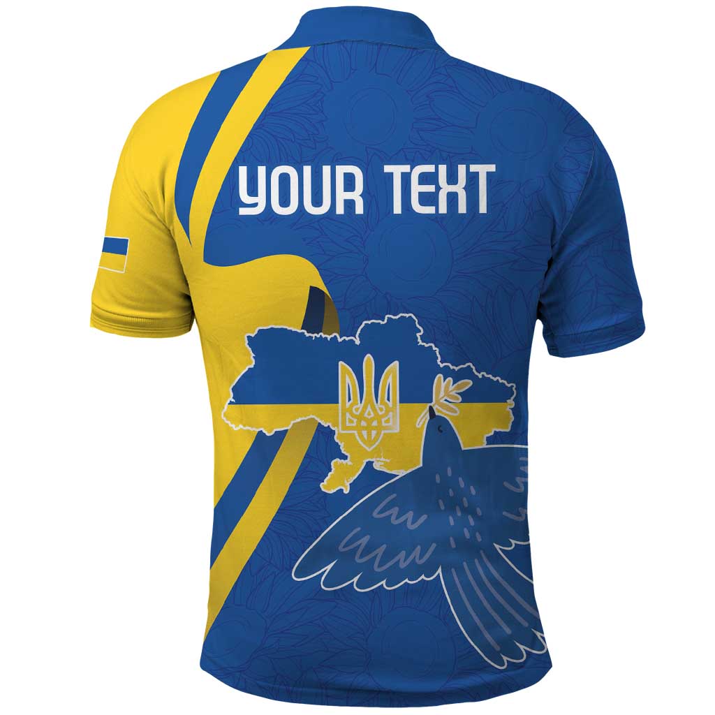 Personalized Ukraine Independence Day Polo Shirt Peace Dove Sunflower - Wonder Print Shop