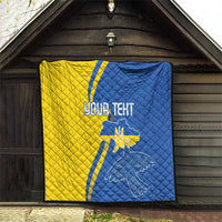 Personalized Ukraine Independence Day Quilt Peace Dove Sunflower - Wonder Print Shop