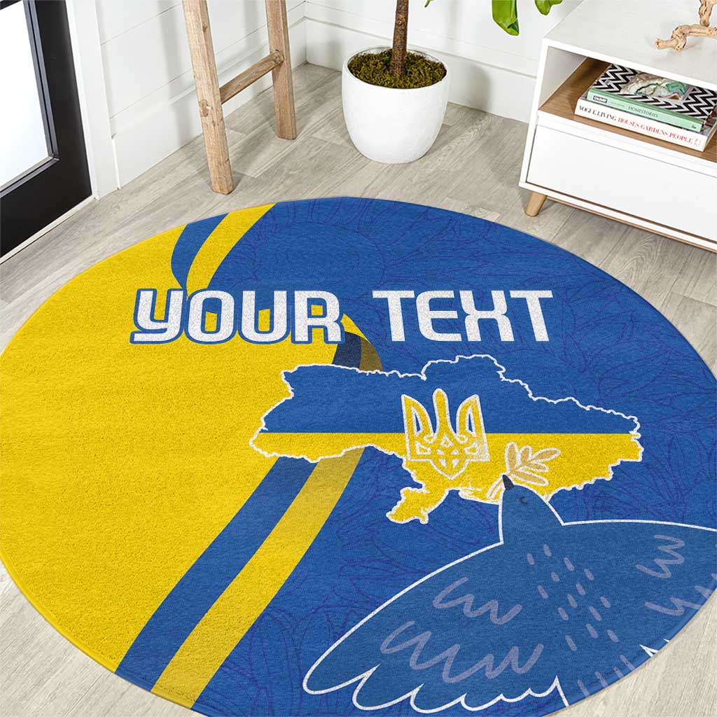 Personalized Ukraine Independence Day Round Carpet Peace Dove Sunflower