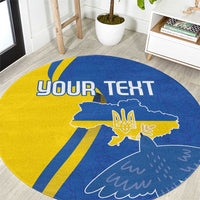 Personalized Ukraine Independence Day Round Carpet Peace Dove Sunflower