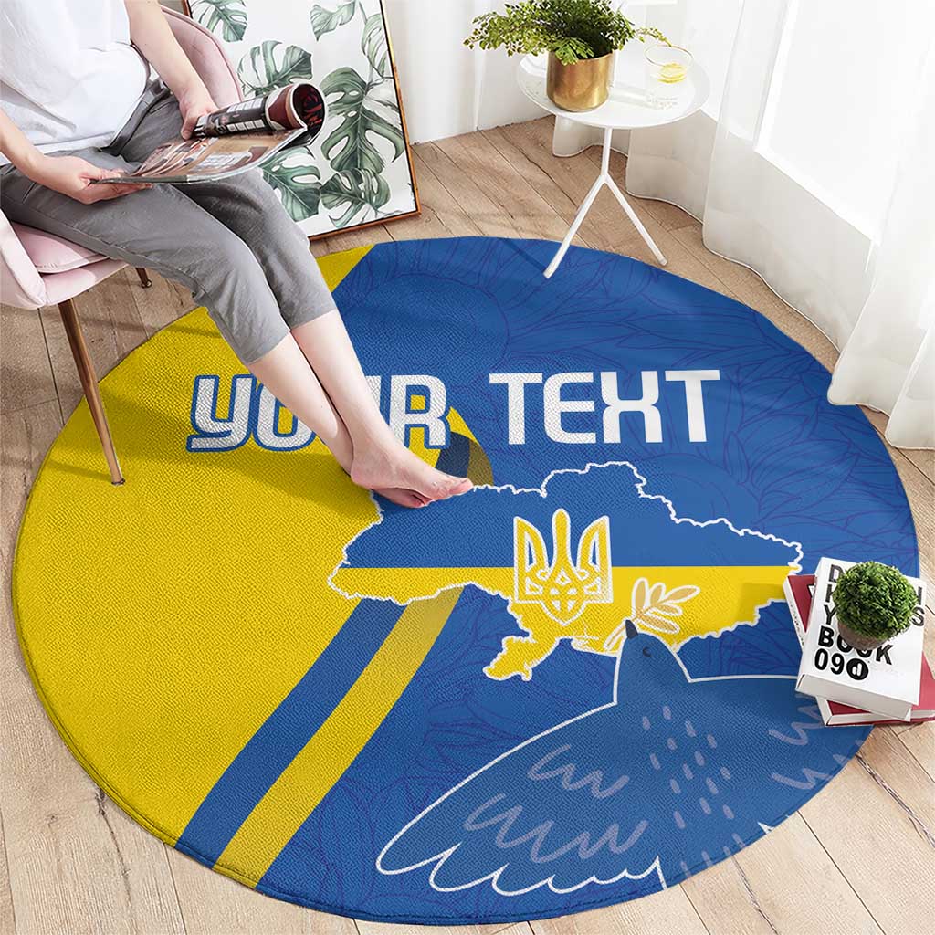 Personalized Ukraine Independence Day Round Carpet Peace Dove Sunflower