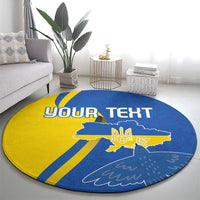 Personalized Ukraine Independence Day Round Carpet Peace Dove Sunflower
