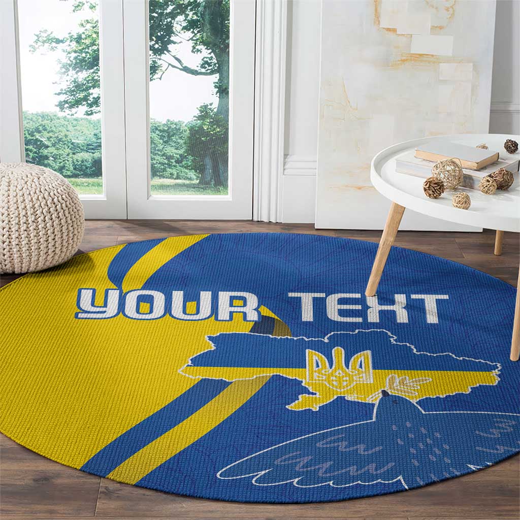 Personalized Ukraine Independence Day Round Carpet Peace Dove Sunflower