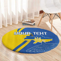 Personalized Ukraine Independence Day Round Carpet Peace Dove Sunflower