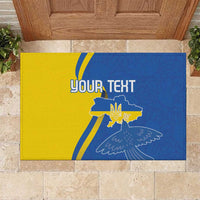 Personalized Ukraine Independence Day Rubber Doormat Peace Dove Sunflower - Wonder Print Shop