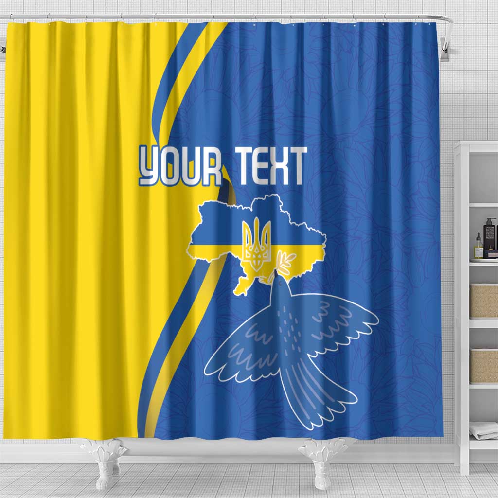 Personalized Ukraine Independence Day Shower Curtain Peace Dove Sunflower