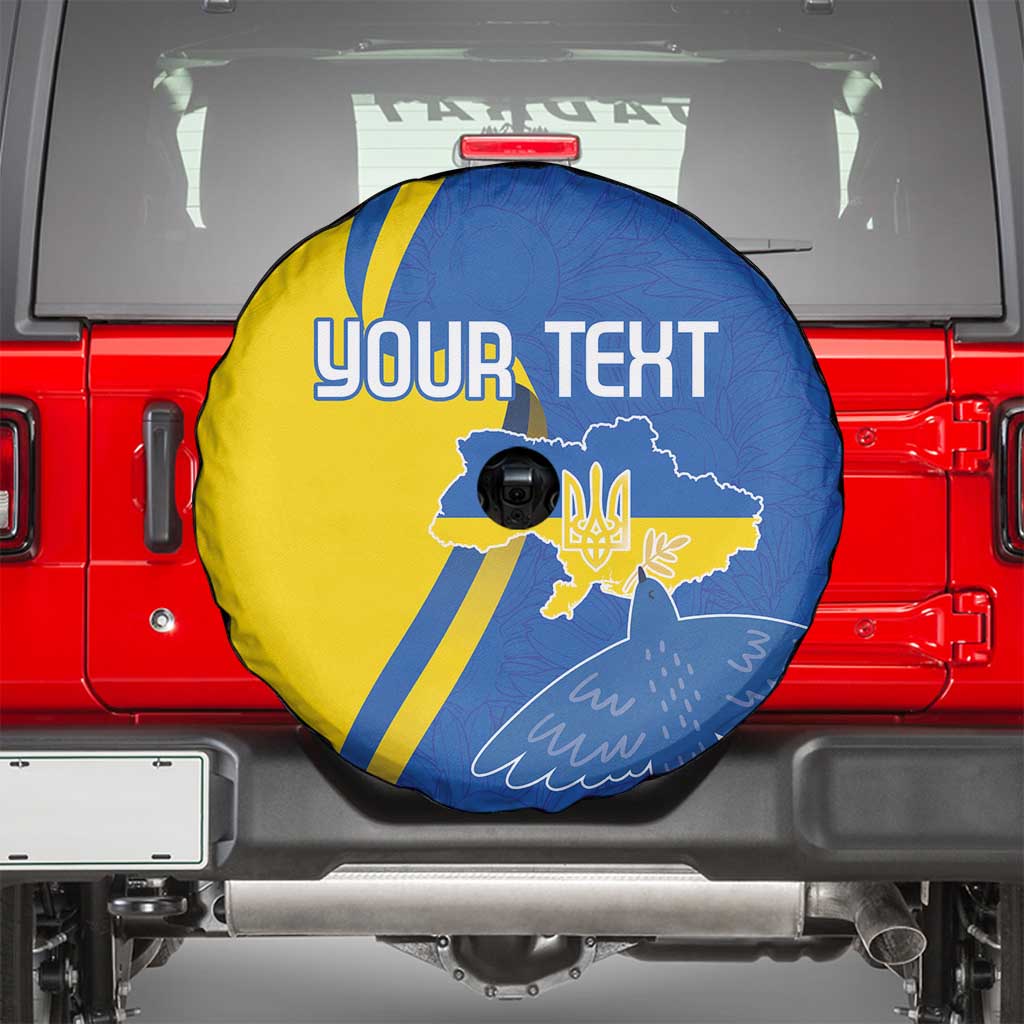 Personalized Ukraine Independence Day Spare Tire Cover Peace Dove Sunflower - Wonder Print Shop